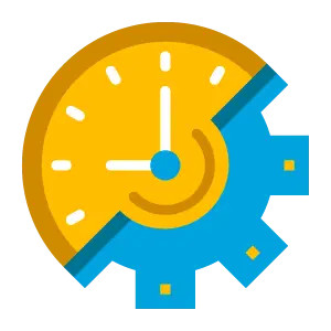 picto rouage + horloge