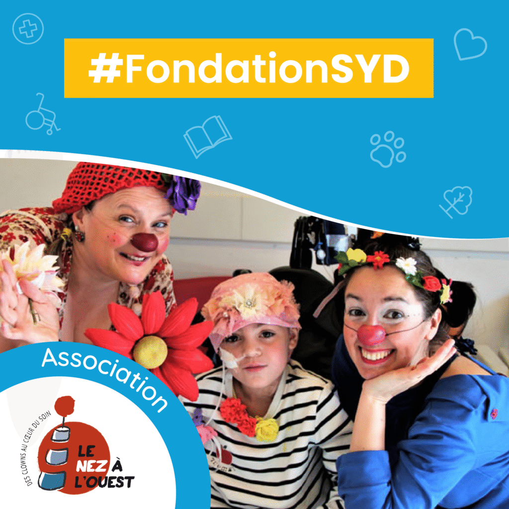 Image représentant des clowns avec un enfant pour l'association